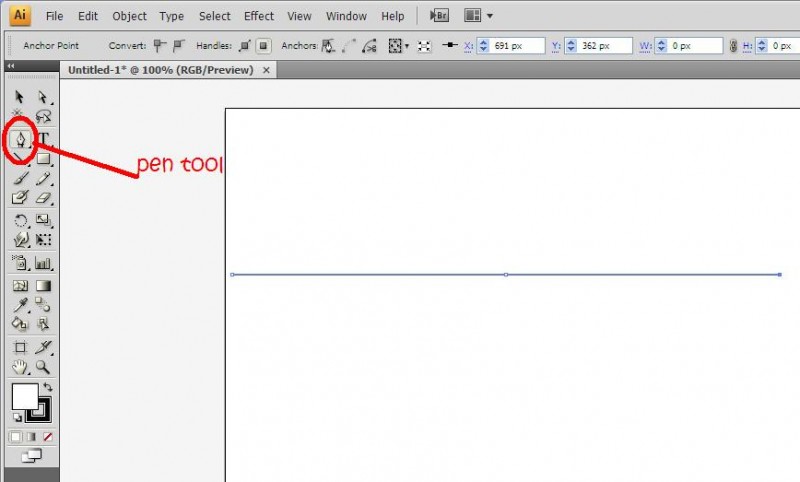 straight line with illustrator using pen tool