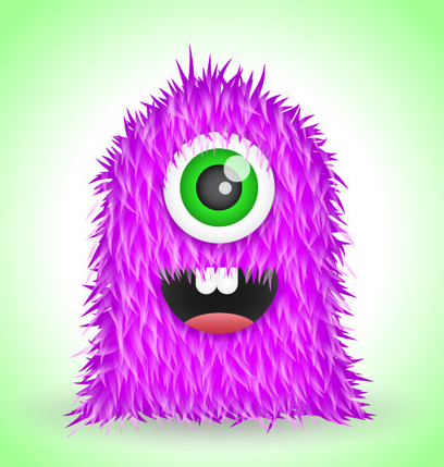 cute furry vector monster